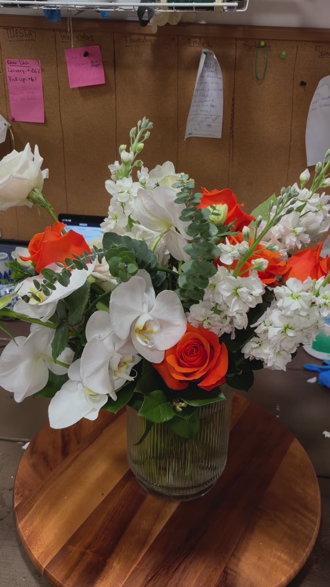 Custom Seasonal Flower Arrangement (With Vase)