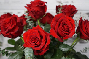 Dozen Roses Vase Arrangement